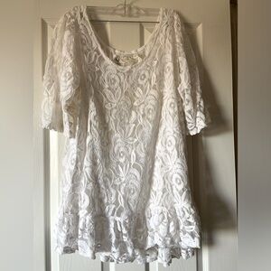 Vintage Farmhouse Frocks lace top coverup.